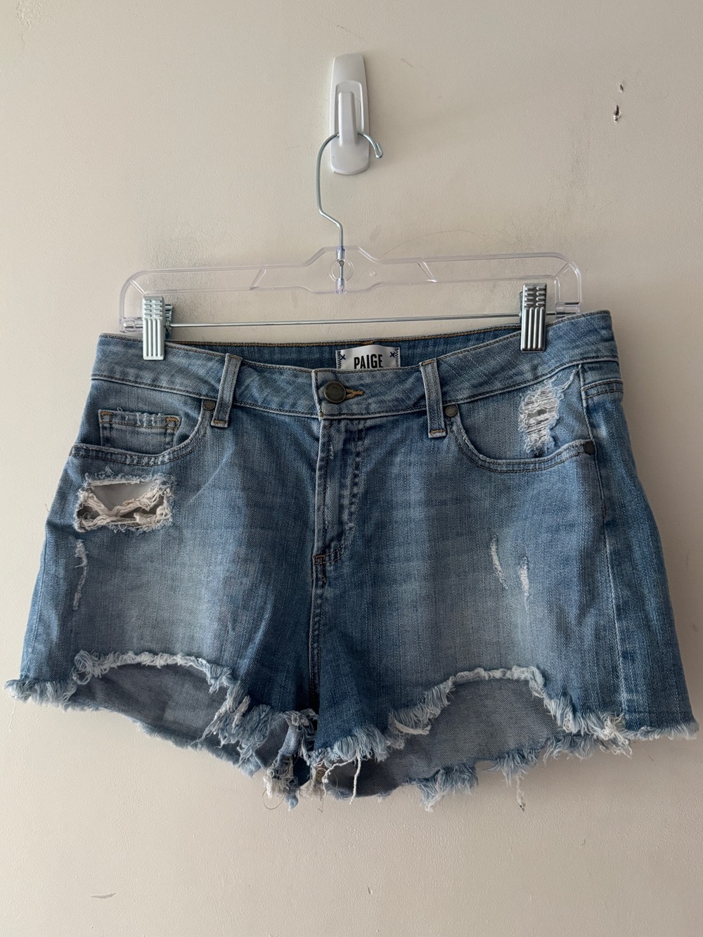 PAIGE Daryn Distressed Izza Denim Shorts